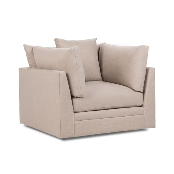 Audrey - Upholstered Swivel Chair - Dawn Brown