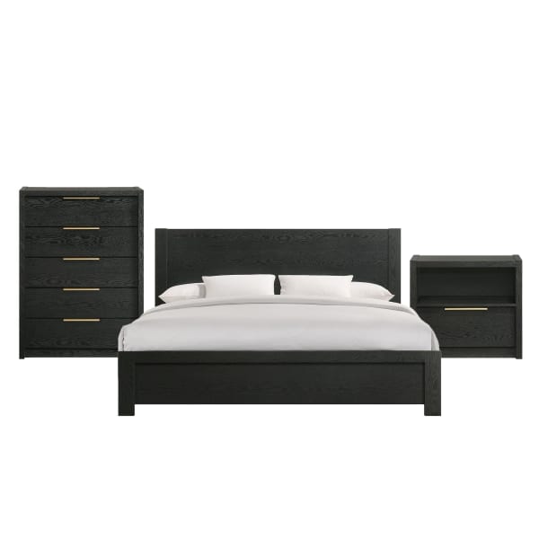 South Bend - King 3 Piece Bedroom Set - Black