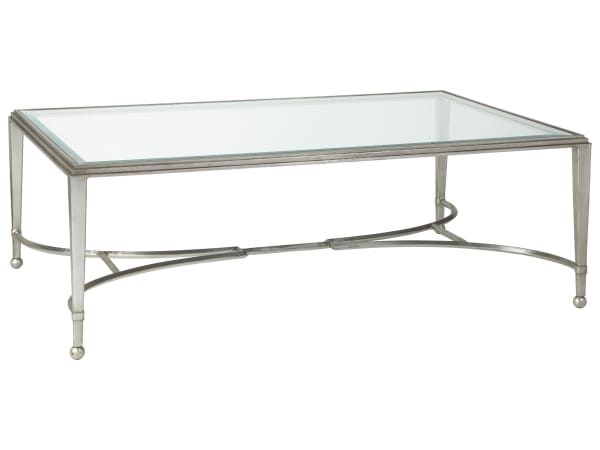 Metal Designs - Sangiovese Large Rectangular Cocktail Table - Pearl Silver