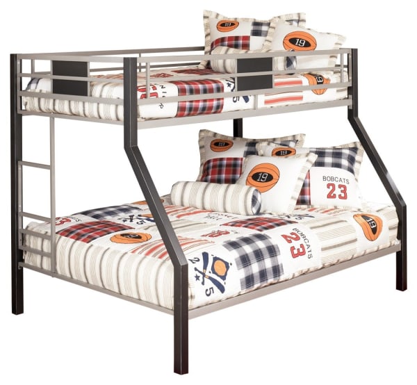 Dinsmore - Black/Gray - Twin/Full Bunk Bed w/Ladder