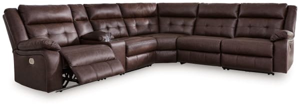 Punch Up - Walnut - 6-Piece Power Reclining Sectional