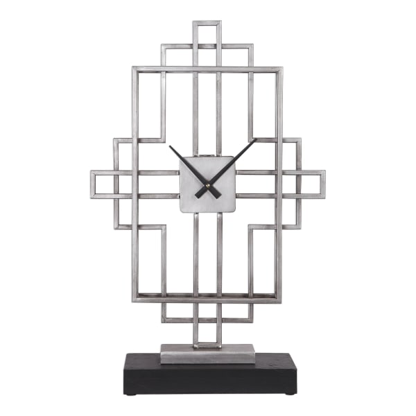 Uttermost Vanini Silver Tabletop Clock