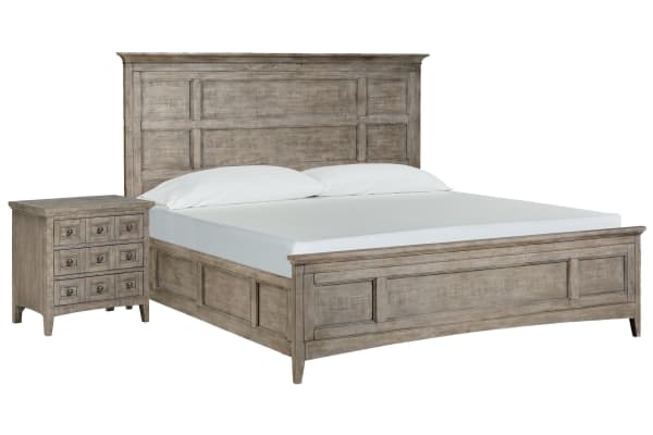 Paxton Place - Queen Panel Bed With Nightstand - Dovetail Gray