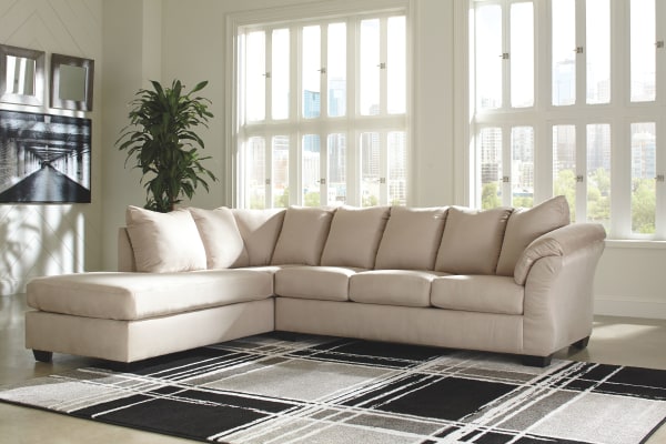 Darcy - Stone - Left Arm Facing Corner Chaise, Right Arm Facing Sofa Sectional