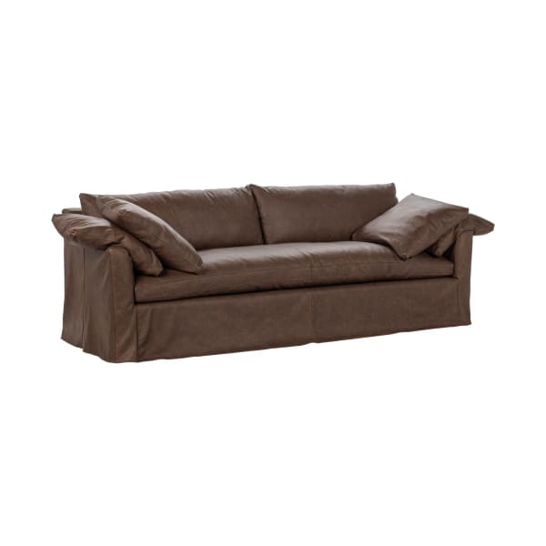 Cassiano - Leather Slip Cover Sofa - El Paso