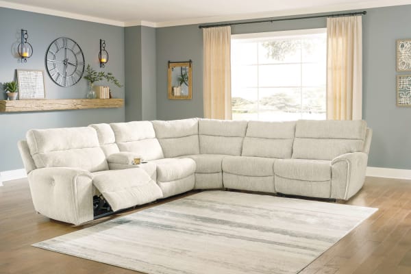 Critic's Corner - Beige - Right Arm Facing Power Chaise 6 Pc Sectional