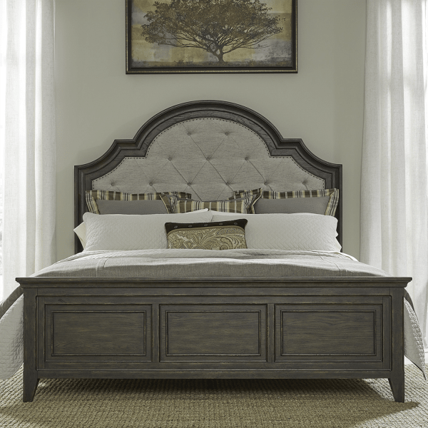 Paradise Valley - King Upholstered Bed - Saddle Brown
