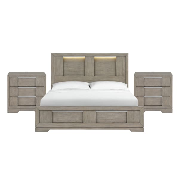 Kelis - King 3 Piece Bedroom Set - Gray