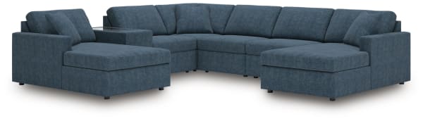 Modmax - 7-Piece Sectional With Laf And Raf Corner Chaises And With Storage Console - Ink
