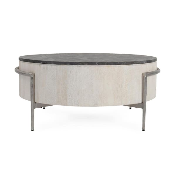 Honor - Solid Wood Round Coffee Table - Gray