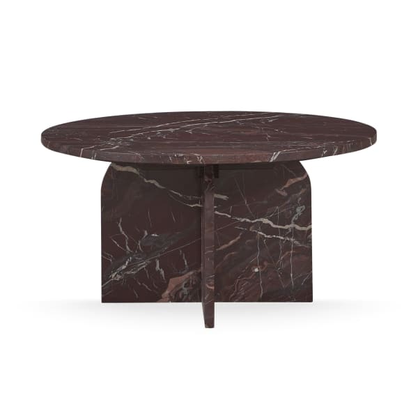 Reilly - Marble Round Coffee Table - Red