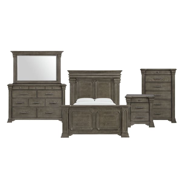 Kings Court - Queen 5 Piece Bedroom Set - Gray