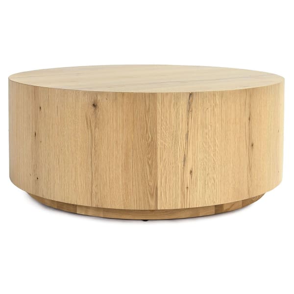Layne - Round Coffee Table With Casters - Natural