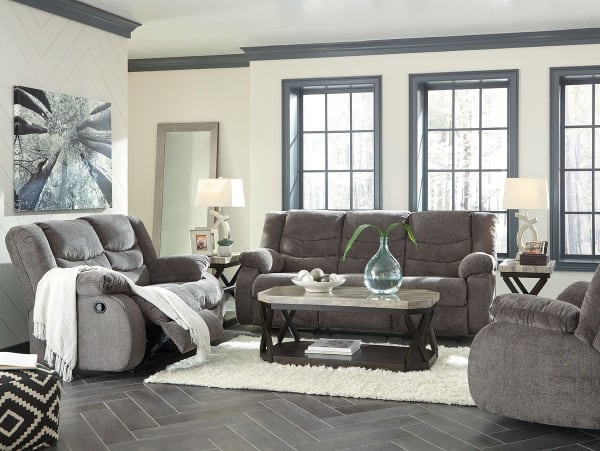 Tulen - Gray - 3 Pc. - Reclining Sofa, Loveseat, Rocker Recliner