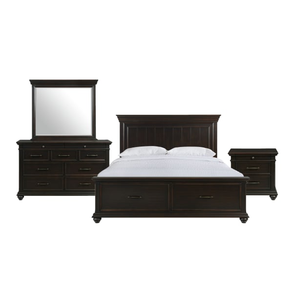 Slater - King Platform Storage 4 Piece Bedroom Set - Black