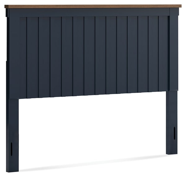 Landocken - Brown / Blue - Queen Panel Headboard