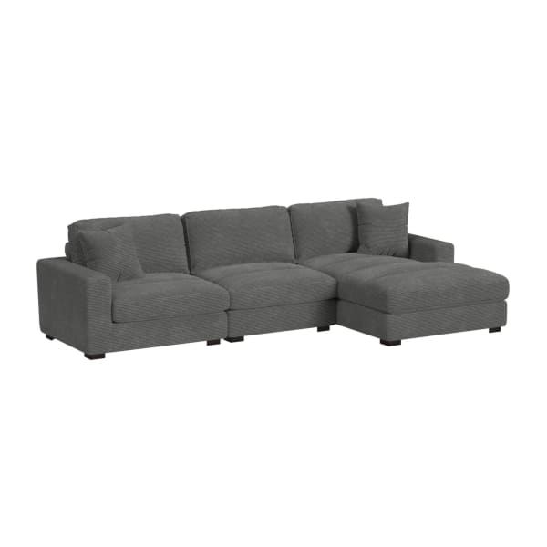 Arizona - Modular 3 Piece Sectional Set With RHF Chaise - Steno Charcoal
