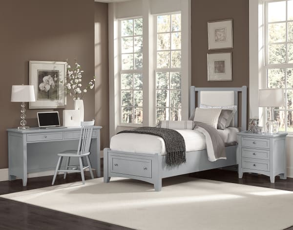 Bonanza - Twin Pebble Gray Upholstered Headboard Panel - Gray