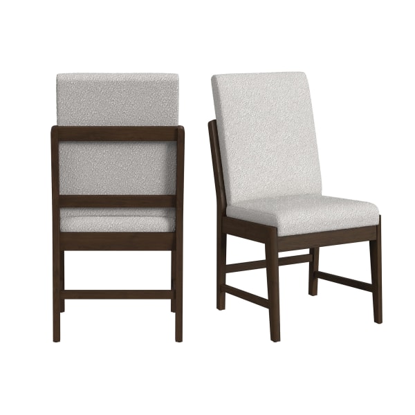 Brisbane - Dining Side Chair With Boucle Fabric (Set of 2) - Beige / Brown