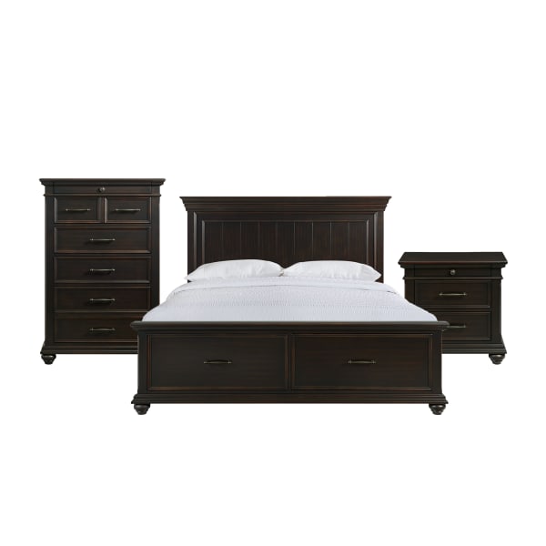 Slater - King Platform Storage 3 Piece Bedroom Set - Black