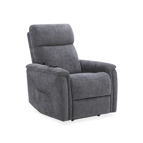 Luma Petite - Power Lift Recliner With Power Headrest, Lumbar, Heat & Massage - Dark Gray