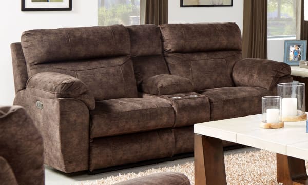 Sedona - Power Lay Flat Reclining Console Loveseat With Power Adjustable Headrest & Lumbar - Mocha