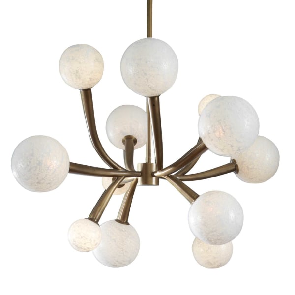 Lunar - 12 Light Pendant - Brass / White