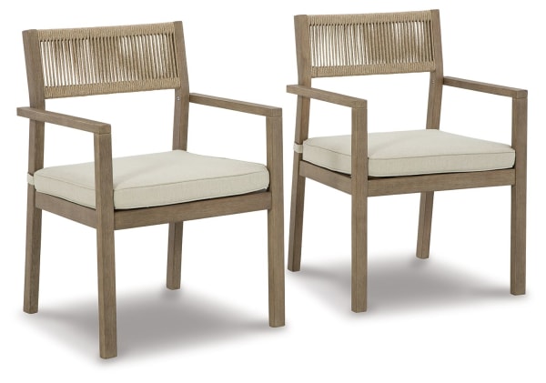 Aria Plains - Brown - Arm Chair With Cushion (Set of 2)