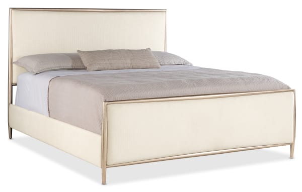 Westwood - King Upholstered Metal Bed - Beige