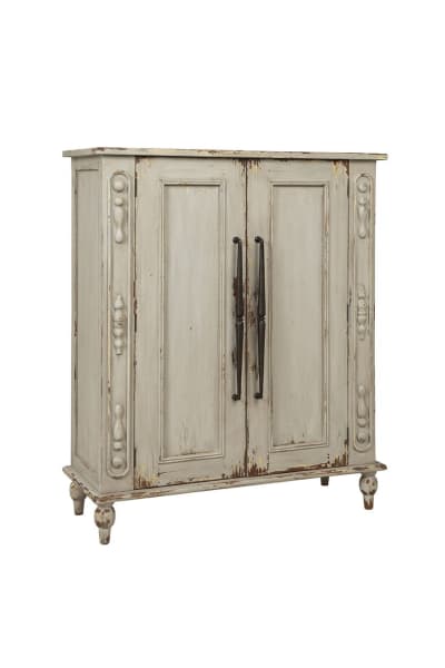 Bijou - Distressed Hall Cabinet - White