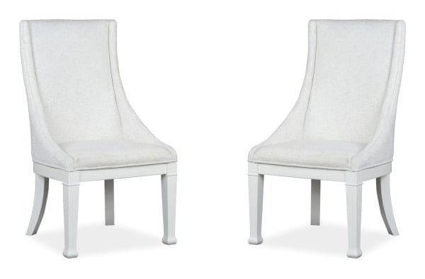 Kingston - Upholstered Host Chair (Set of 2) - Whisper White And Cerused Nutmeg