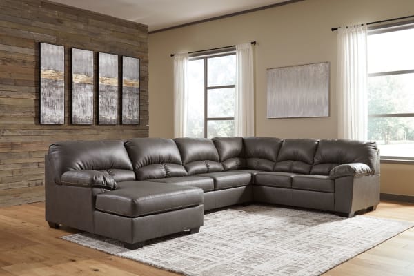 Aberton - Gray - Left Arm Facing Chaise 3 Pc Sectional