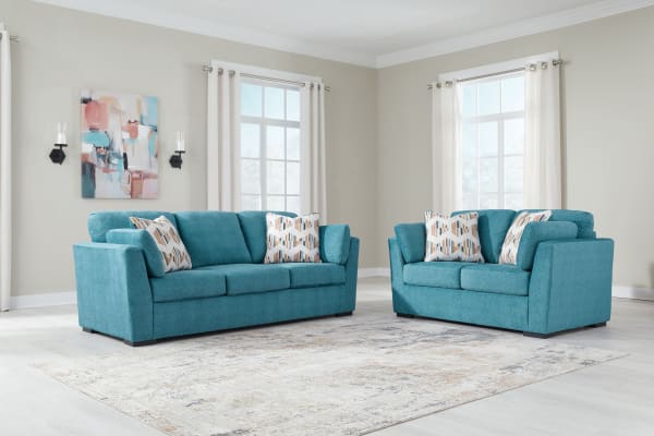 Keerwick - Teal - 2 Pc. - Sofa, Loveseat