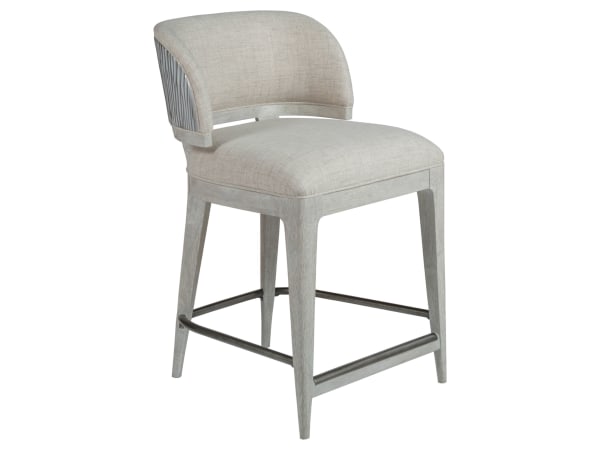 Signature Designs - Olivia Counter Stool - Pearl Silver / Beige