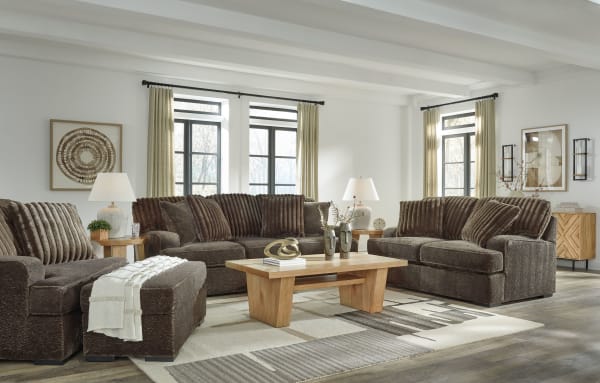 Aylesworth - Chocolate - 4 Pc. - Sofa, Loveseat, Chair And A Half, Ottoman