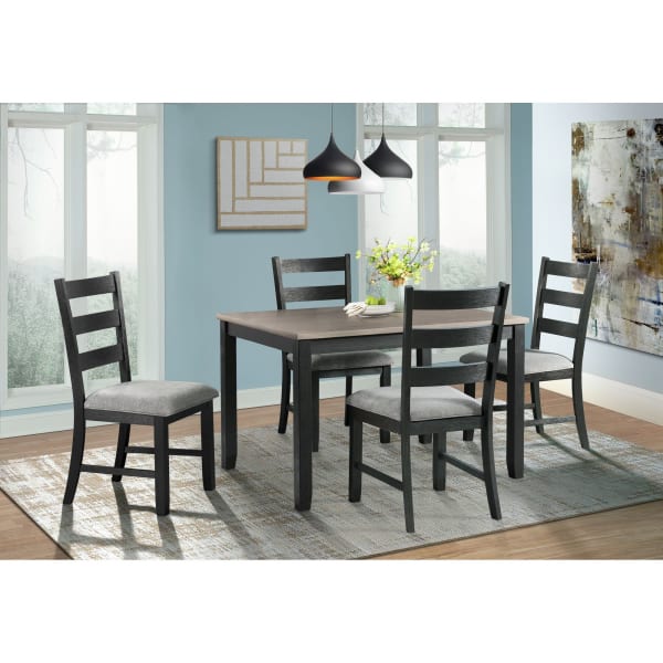 Martin - Gray 5 Piece Dining Set, Table & Four Chairs - Gray