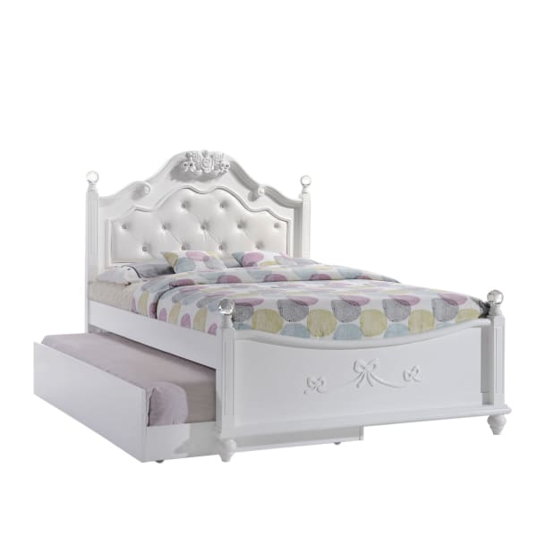 Alana - Full Platform Bed With Storage Trundle - White