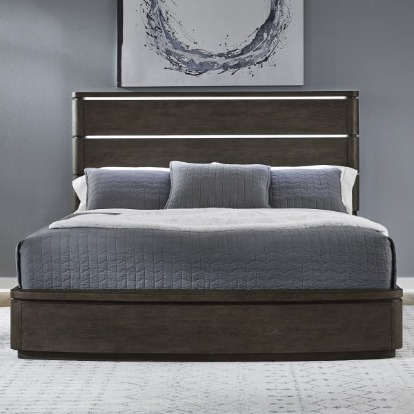 Cascade Falls - King Panel Bed - Satin Espresso