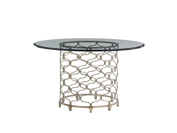 Laurel Canyon - Bollinger Round Dining Table With 54" Glass Top - Beige