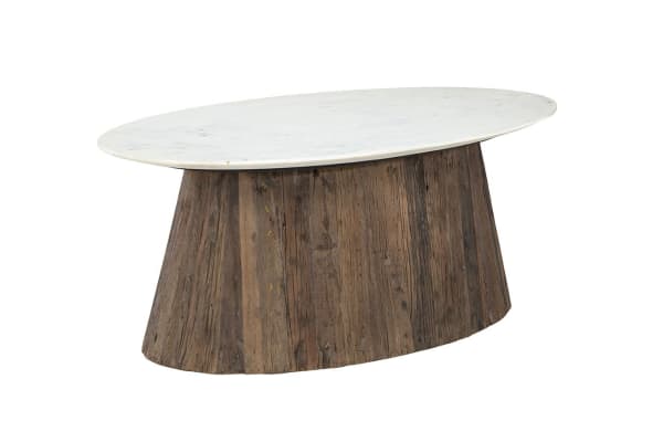 Opal - Coffee Table - Dark Brown / White