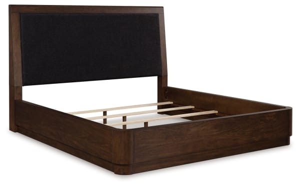 Dilenno - Dark Brown - King Upholstered Panel Bed