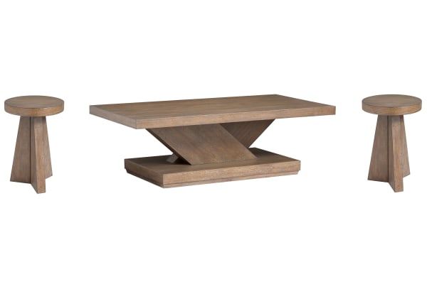 Lansbury - Rectangular Cocktail Table With 2 Accent End Tables - Antique Wheat