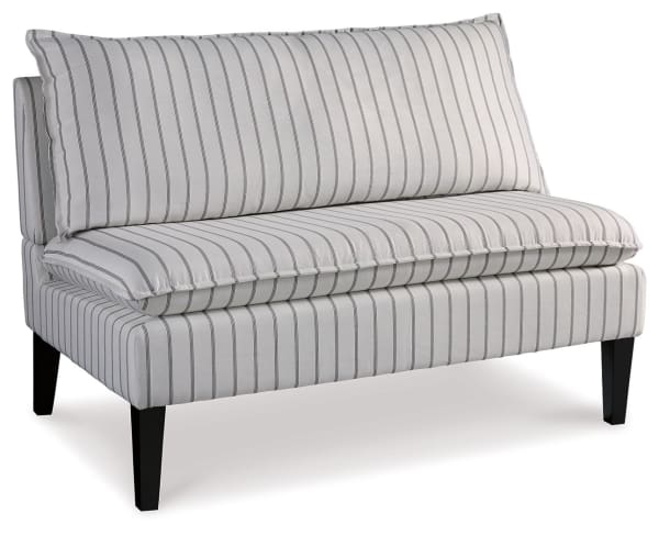 Arrowrock - White / Gray - Accent Bench - Pillow Back & Seat