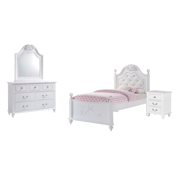 Alana - Twin Platform 4 Piece Bedroom Set With Storage Trundle - White