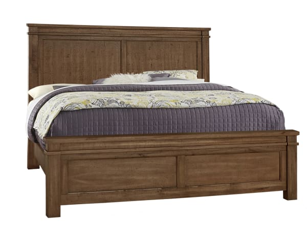 Cool Rustic - California King Mansion Bed With Mansion Footboard - Amber