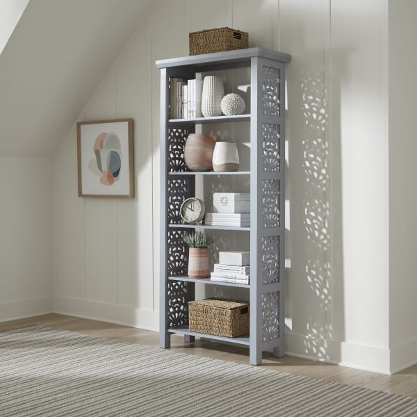 Trellis Lane - Accent Bookcase - Grey
