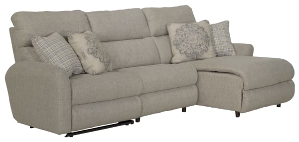 McPherson - 3 Piece Power Reclining Sectional With 1 RSF Lay-Back Chaise And 1 Lay-Flat Recliner - Beige