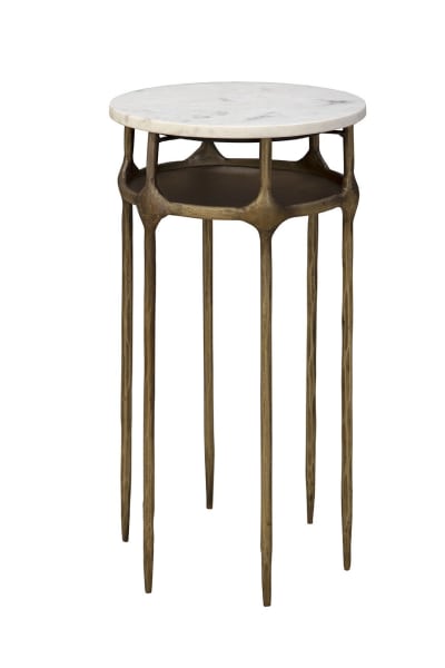 Moira - Side Table - White / Gold