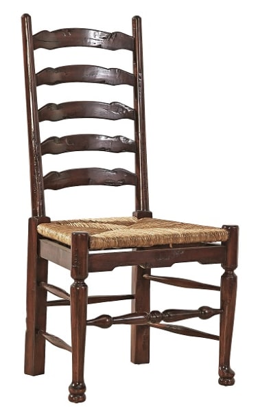 English Country - Ladderback Side Chair  - Dark Brown
