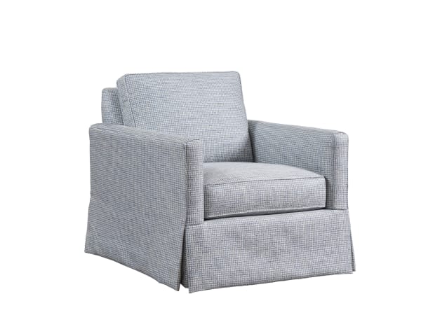 Barclay Butera Upholstery - Beach Club Chair - Light Blue / White